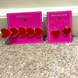 Valentines Day Sale 💕💕 Heart Shaped Earrings & Bracelet Jewelry Set